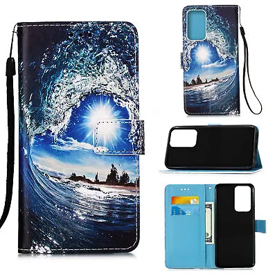 Sun Sea Flip Wallet Phone Case For IPhone Samsung LG Huawei Xiaomi Motorola OPPO • £6.28