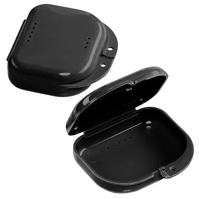 Black Retainer Case W/ Vent Holes - UV Cleaner Case Mouth Guard Aligners • $4.99