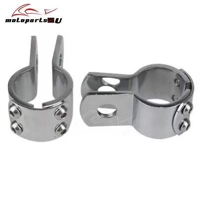 Motorcycle 1-1/4'' Engine Guard Highway Crash Bar Mount Footpeg Clamp For Harley • $17.93