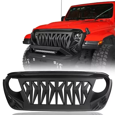 Shark Front Grille W/Turn Led Lights For 18-24 Jeep Wrangler JL & Gladiator JT • $125.98