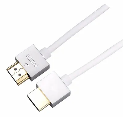 £5.25 • Buy Short White 0.5m HDMI Cable Flexible Lead, Slim HDMI Plugs Wall Mounted TV