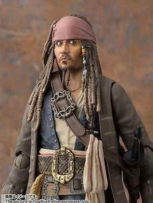 SHF Pirates Of The Caribbean Jack Sparrow PVC Action Figure Toy Gift • £23.99