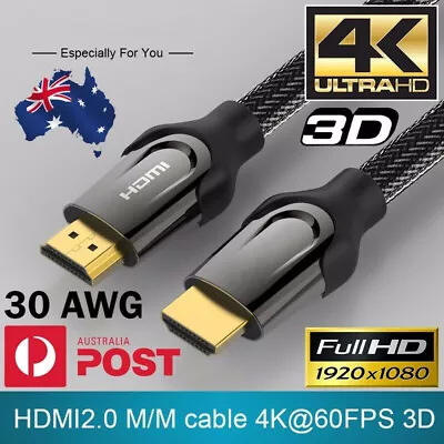 Premium HDMI Cable V2.0 Ultra HD 4K 2160p 1080p 3D High Speed Ethernet ARC HEC • $15.29