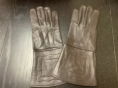 NEW Brown Leather Gauntlet Gloves - Size LARGE - Excellent Civil War Steampunk • $21.99