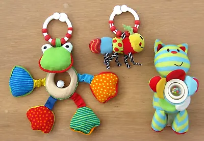 Baby 3 X Sensory Babies Soft Toys & Rattles. ELC Cat. I'm Toy Caterpillar & Frog • £7