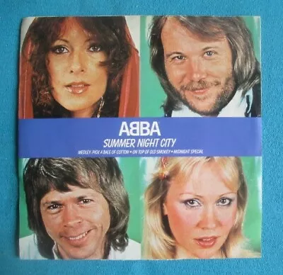 ABBA Orig. RCA Picture Sleeve 45rpm Single- Summer Night City/ 3 Track Medley • $14.99
