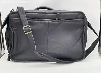 Avenues Black Leather Laptop Brief Case Documents Bag • $5.99