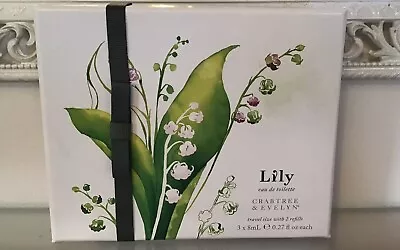 Crabtree&Evelyn Lily Eau De Toilette Travel Size Plus Two Refills 8 MLS Part Use • £5