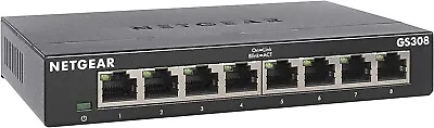 New NETGEAR 8 Port Gigabit Ethernet Unmanaged Switch (GS308) Home Network Hub • $28.69