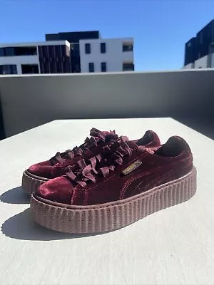 $79.95 • Buy RIHANNA X PUMA FENTY CREEPER VELVET, Burgundy  PURPLE UK4.5 US7 EUR37.5