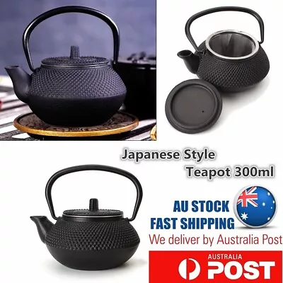 1-5PCS 300ml Japanese Style Teapot Cast Iron Kettle Tetsubin Black Tea Pot Case • $75.99