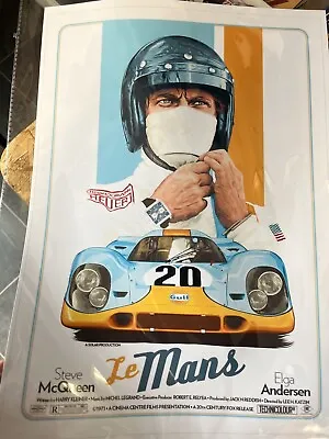 Le Mans Steve McQueen A3 Movie Poster. Car Racing Poster.  Racing Memorabilia • £8.99