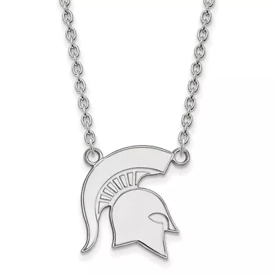 Sterling Silver LogoArt Michigan State University Spartan Large 18  Necklace • $108