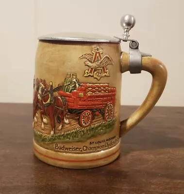 Vintage 1976 Budweiser Champion Clydesdales Lidded Beer Stein St Louis Missouri • $19.99