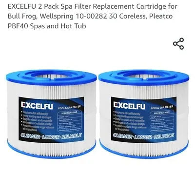 EXCELFU 2 Pack Spa Filter Cartridge For Bull Frog Wellspring • $25.99