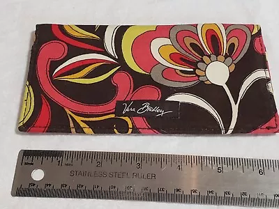 Vera Bradley Check Book Cover Good Condition Brown Pink Yellow • $4.85