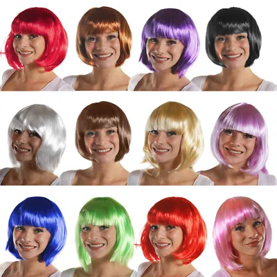 Ladies Short Bob Wigs Womens Cosplay Colour Wigs Pop Party Costume Fancy Dress • £10.99