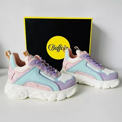 Buffalo London Trainers 37 Chunky Pastel Platform Sneakers Pink Purple Teal • $155