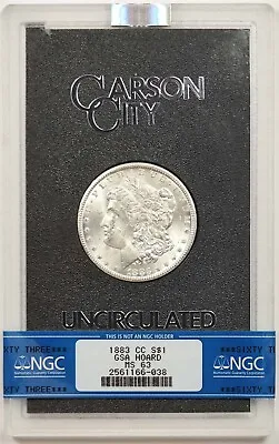 1883-CC $1 NGC/GSA HOARD MS 63 Morgan Silver Dollar W/ Box + COA  • $360