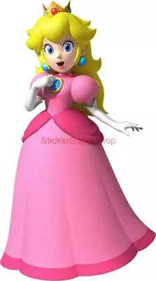 PRINCESS PEACH Super Mario Bros Decal WALL STICKER Home Decor Mural Art Smash • $12.74