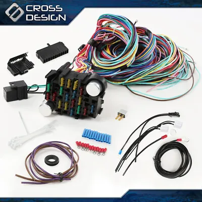 Universal Extra Long Wires 21 Circuit Wiring Harness For Chevy Mopar Ford Hotrod • $71.90