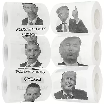Donald Trump & Barack Obama Toilet Paper Set Of 6 Rolls - 6 Rolls White  • $35.77