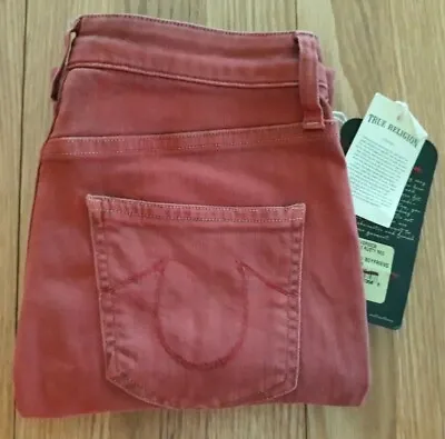 £35.19 • Buy New W/tags True Religion Grace Sz 24 (26w×27.5l) Italian Made Rusty Red Jeans