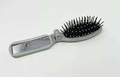 Vintage Avon Gray Folding Hair Brush Comb Plus Mirror Compact Travel Pocket • $7.99
