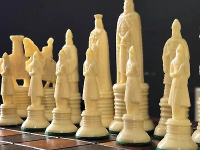 Vintage Kingsway Inc Replica 11th Century Chess Set Kingsway Florentine Chessmen • $50