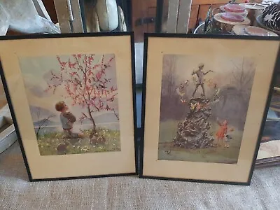 VINTAGE Margaret W Tarrant.Framed Fairy Picture Prints X 2. 23x28cm Each. • £75