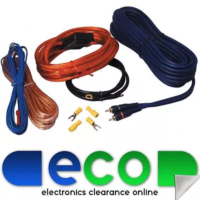 1200 Watt 8 AWG 8 Gauge Car Amplifier Amp Wiring Kit With Glass Fuse Holder • £14.95