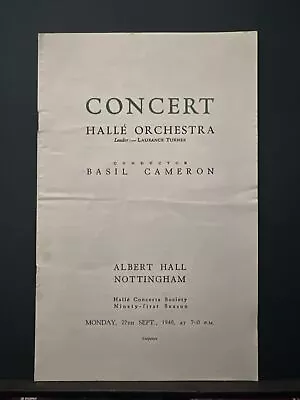 1948 Halle Orchestra Basil Cameron Albert Hall Nottingham Programme • £7.50