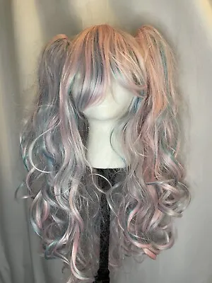 Lolita Style Cosplay Wig Light Blue And Pink • $12