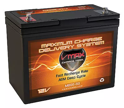VMAXMB96 12V 60ah Everest & Jennings Traveler Sprint AGM Battery Replaces 55ah • $169.93