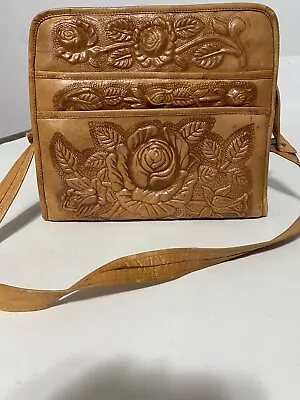 Vintage Hand Tooled Genuine Leather El Venado Purse 1970’s Mexico  Floral Stamp • $19.95