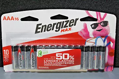 Energizer Max (16 Count) AAA 1.5V Alkaline Battery E92LP-16 Exp 2030 • $11.99