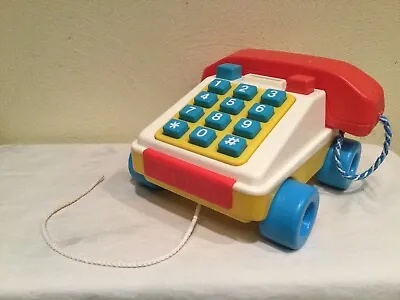 Vtg. 1970’s Chicco Toddler Push Button Pull Toy Telephone Italy Vhtf • $24.99