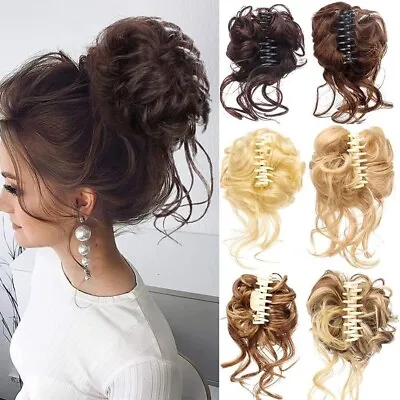 Messy Bun Hair Piece Extension Hair Claw Hair Bun Clip Natural False Hairpieces • £4.54