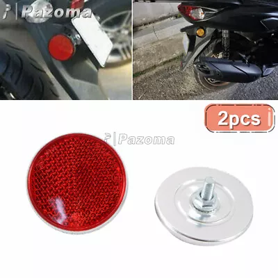 2Pcs Bolt-on Truck/Trailer/Car Red Round Reflectors Warning Light For Dirt Bike • $7.75