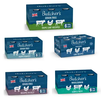 Butcher's Dog Food Can Recipe's Various Types Packed With Vitamins 6x400g • £11.29
