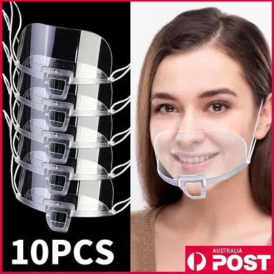 10/20 Clear Mask Faces Mouth Shield Combine Plastic Transparent Protection. • $12.98