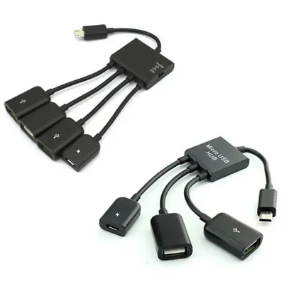 3/4Port Micro USB Data Power Charging OTG Hub Cable For Android Tablet Phone_-_ • $8