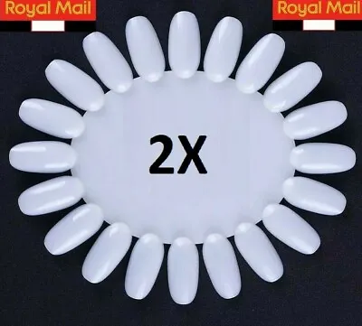 Nail Display Wheel 20 Tips Stand Colour Chart Palette Art Practice False Oval UK • $3.15