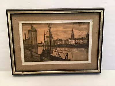 Bernard Buffet 1955 Signed Paris Print Original Mid-Century Frame • $24.99