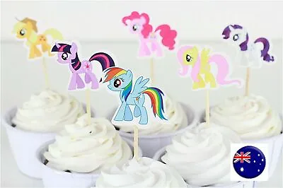 24P My Little Pony Party Cupcake Cakes Birthday Decorating Topper Picks Flag Set • $5.46