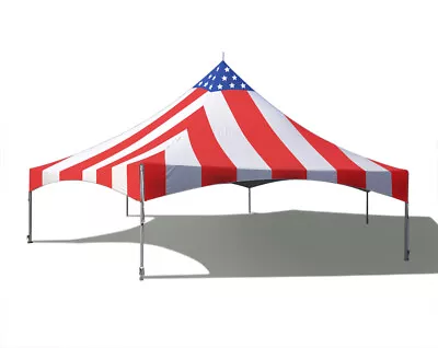 High Peak 40x40 Frame Tent Canopy Patriotic Hexagonal Party Event Vinyl Marquee • $6199.99