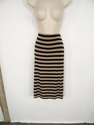 £11.99 • Buy Womens Dorothy Perkins Uk 14 Black/tan Stripe Jersey Stretchy Bodycon Tube Skirt