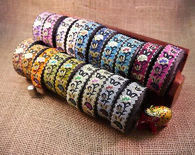£2 • Buy Indian Asian Twining Petunia Flower Pattern Jacquard Trim Ribbon Sari M9
