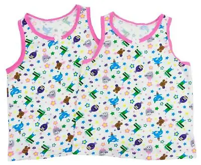 £2.99 • Buy Hey Duggee Two Pack Girls Vests Sleeveless Patterned Betty Happy Norrie Roly Tag
