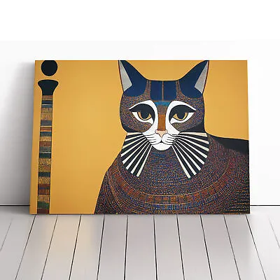 Egyptian Cat Canvas Wall Art Print Framed Picture Home Decor Living Room Bedroom • £24.95